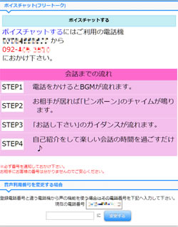 ボイスチャット電話番号表示