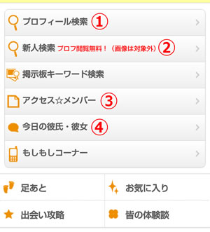 メルパラプロフィール検索メニュー